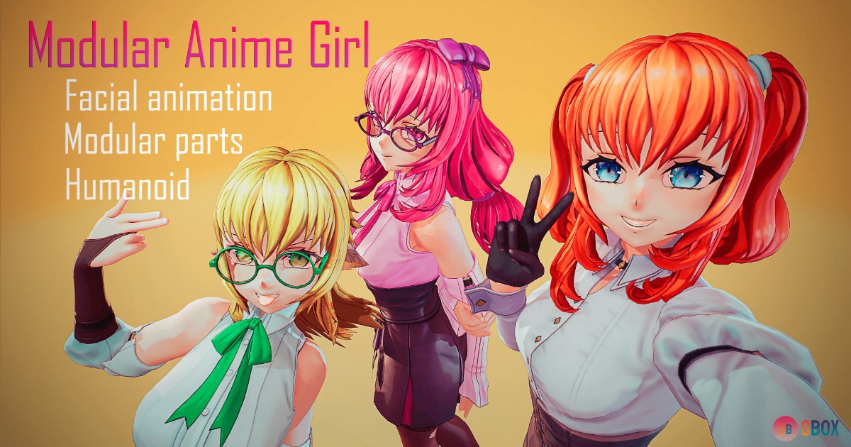 Anime Girl Modular | 3D Humanoids | Unity Asset Store