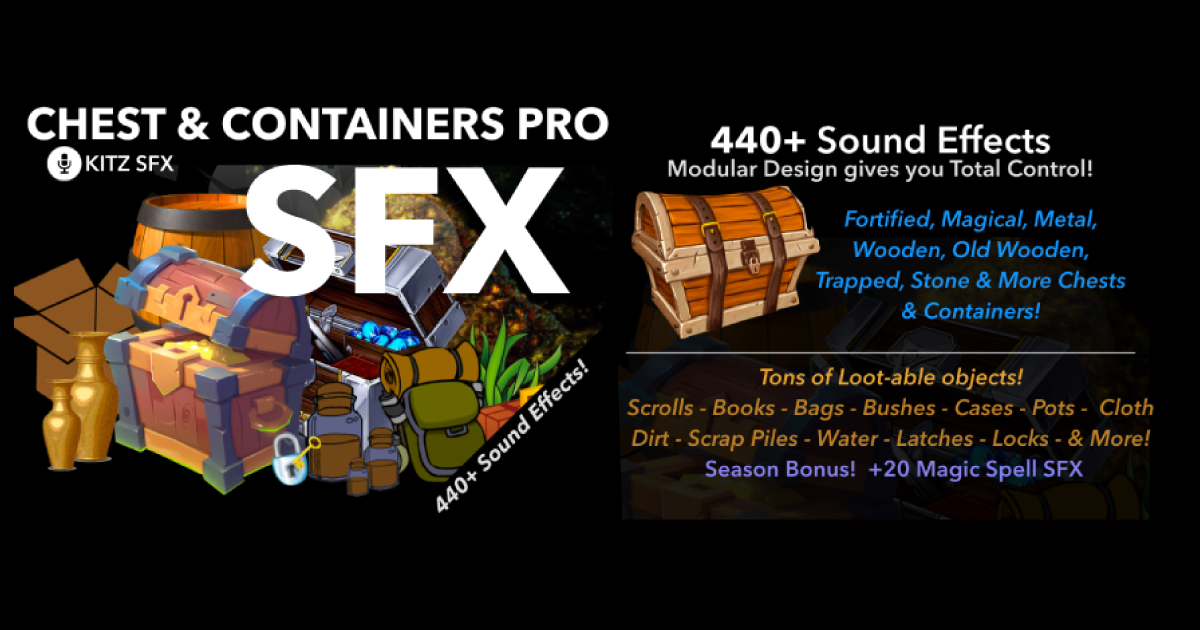 Chest & Containers Pro SFX | 음향 효과음 | Unity Asset Store