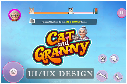 Cat Simulator Game UI Kit Kitty & Granny HUD, Menus, Buttons GUI Pack for Unity