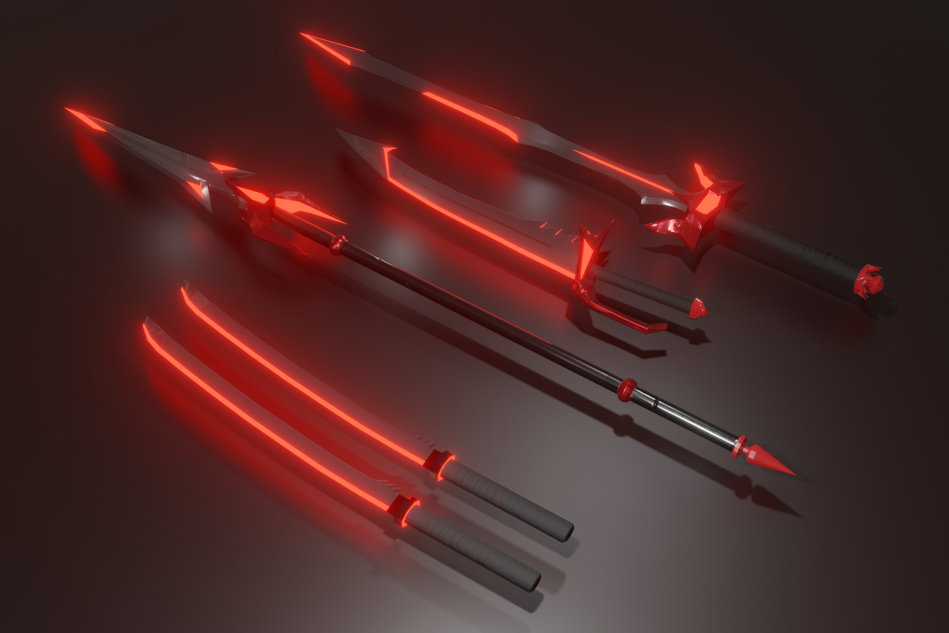 Melee Weapons with Fire Effect