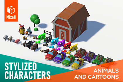 Stylized characters - animals and cartoons