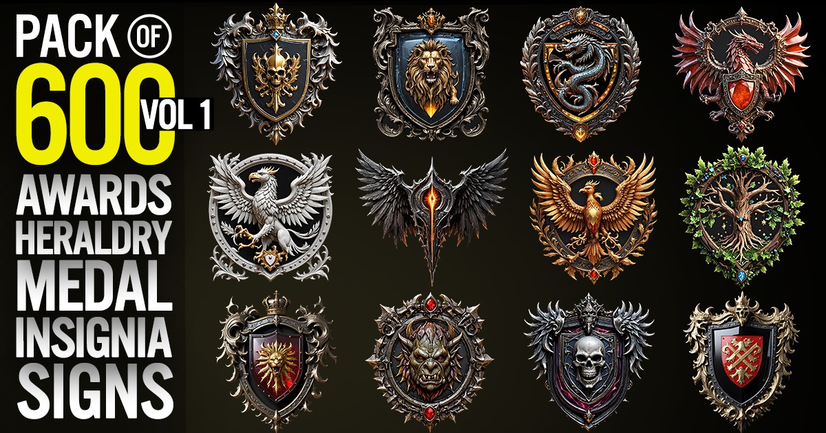 600 Awards, Heraldry, Medals, Insignia, Rewards, Emblems, Signs Vol1 ...