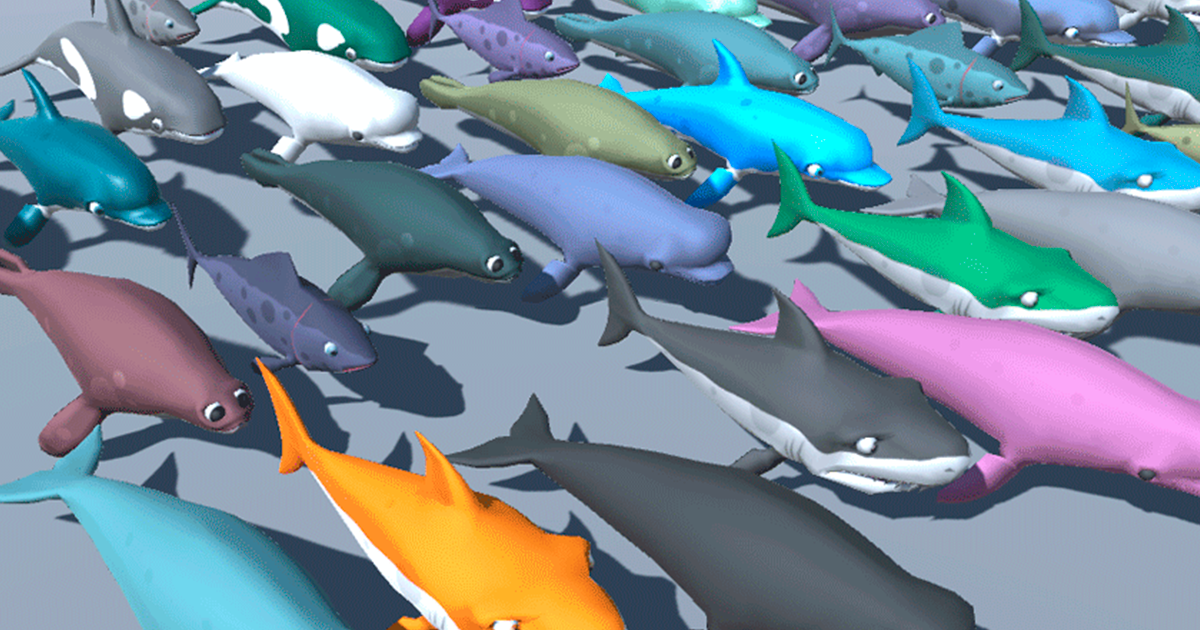 Shark, dolphin and other sea animals | 3D Characters | Unity Asset Store