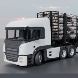 Realistic Logging Truck Pack – Semi Truck + Timber Trailer + 4 Wood Variants
