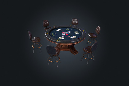 Poker Table V5 - Casino Gambling | Game Ready PBR | Built-In & URP Compatible