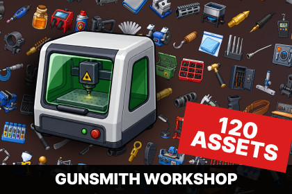 Gunsmith Workshop Firearm Parts Weapon Maintenance Armory Icons Pack