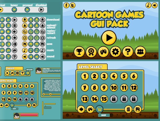 Cartoon Game GUI | 2D 아이콘 | Unity Asset Store