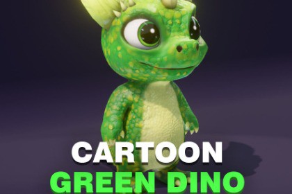 Cartoon Green Dinosaur 3D Model – Animated Character