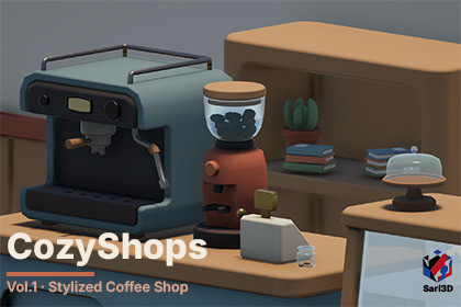CozyShops Vol.1 - Stylized Coffee Shop