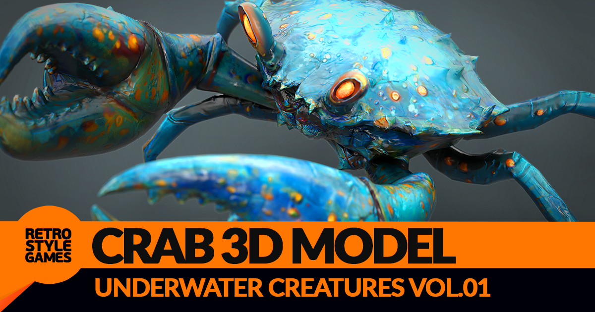 Stylized Crab 3D Model | 3D 동물 | Unity Asset Store