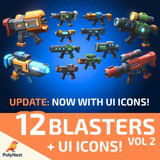 Low Poly Sci-Fi Blaster Pack Vol. 2 - Retro Style