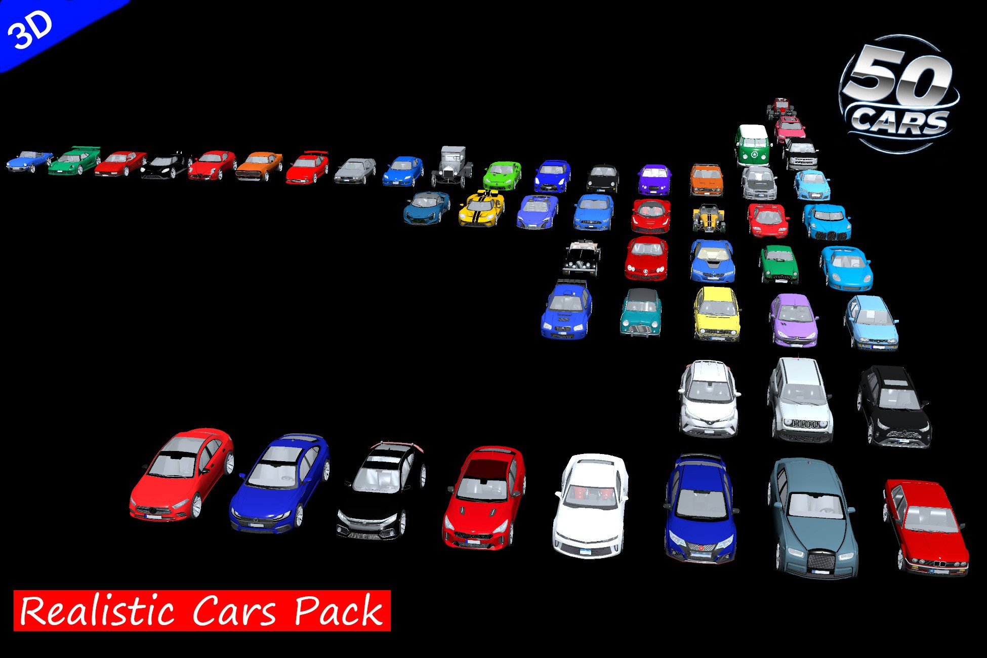 Car Assets Realistic Cars Pack - Mobile Ready | 3D Land | Unity Asset Store