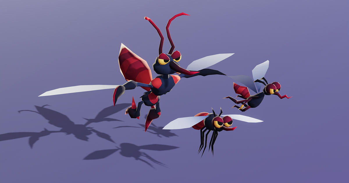 Mosquito Bug Stinger Evolution Pack Cute Series | Characters | Unity ...