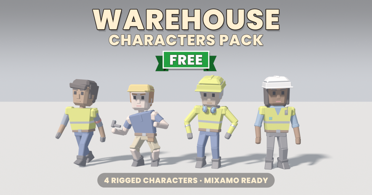 Free Warehouse Characters Pack Lite - Low-Poly Rigged Warehouse Cast ...