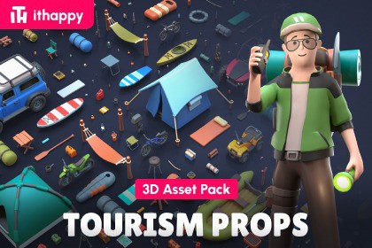 Tourism Props - Low Poly 3D Models Pack
