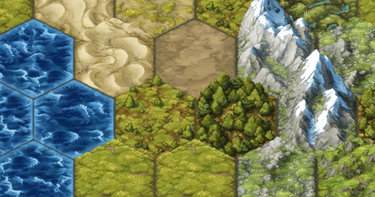 Hex Basic Set Painted 2D Terrain 2D Environments Unity Asset Store