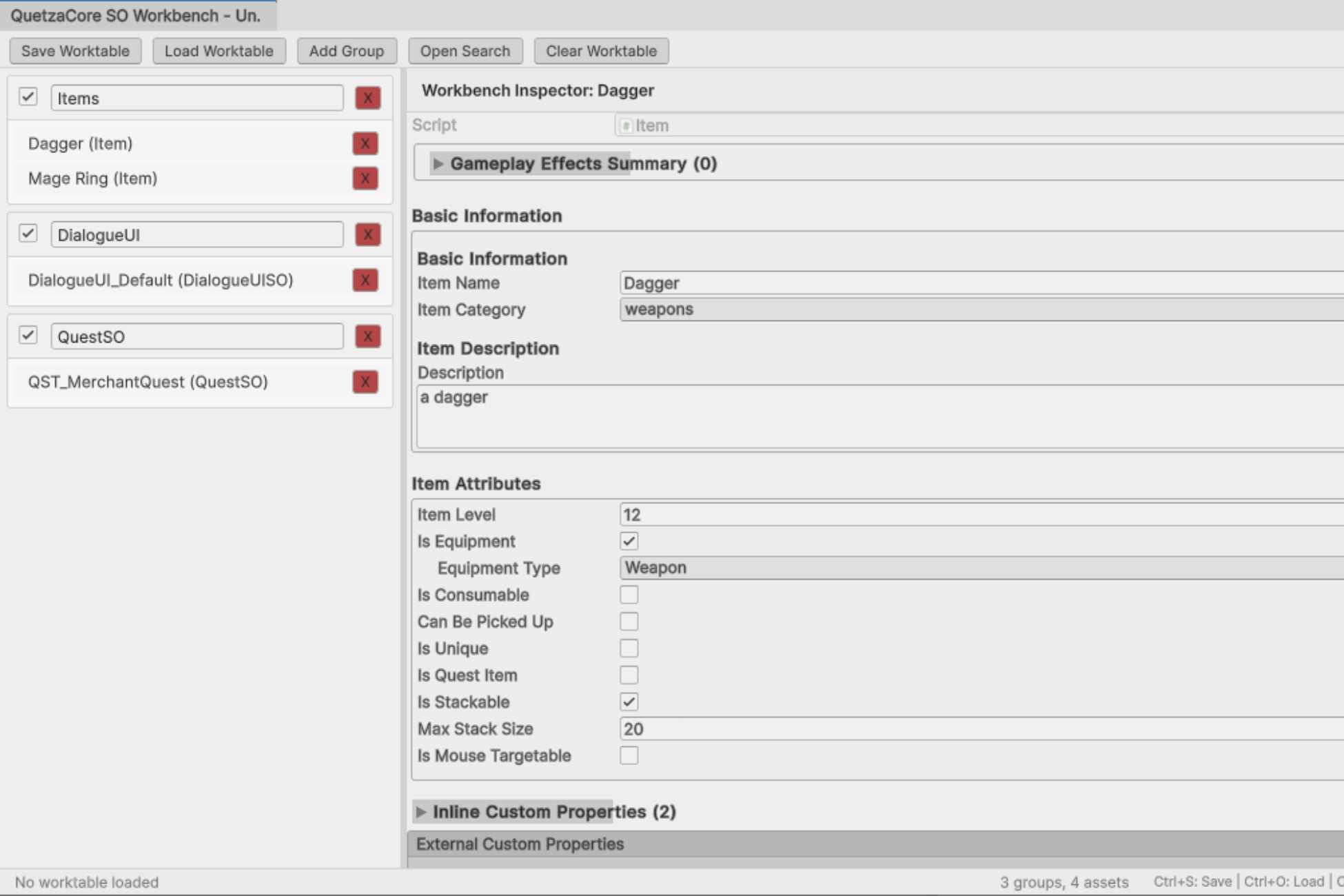 ScriptableObject Workbench - QuetzaCore | Utilities Tools | Unity Asset ...