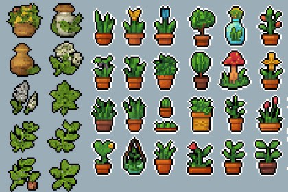 2Dピクセルアート植物