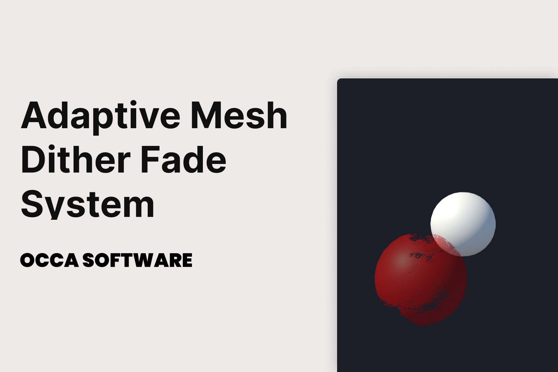 Dither - Adaptive Mesh Dither Fade System with Advanced Shader | VFX ...