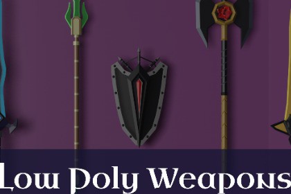 70 Unique Low Poly Fantasy Weapons Pack