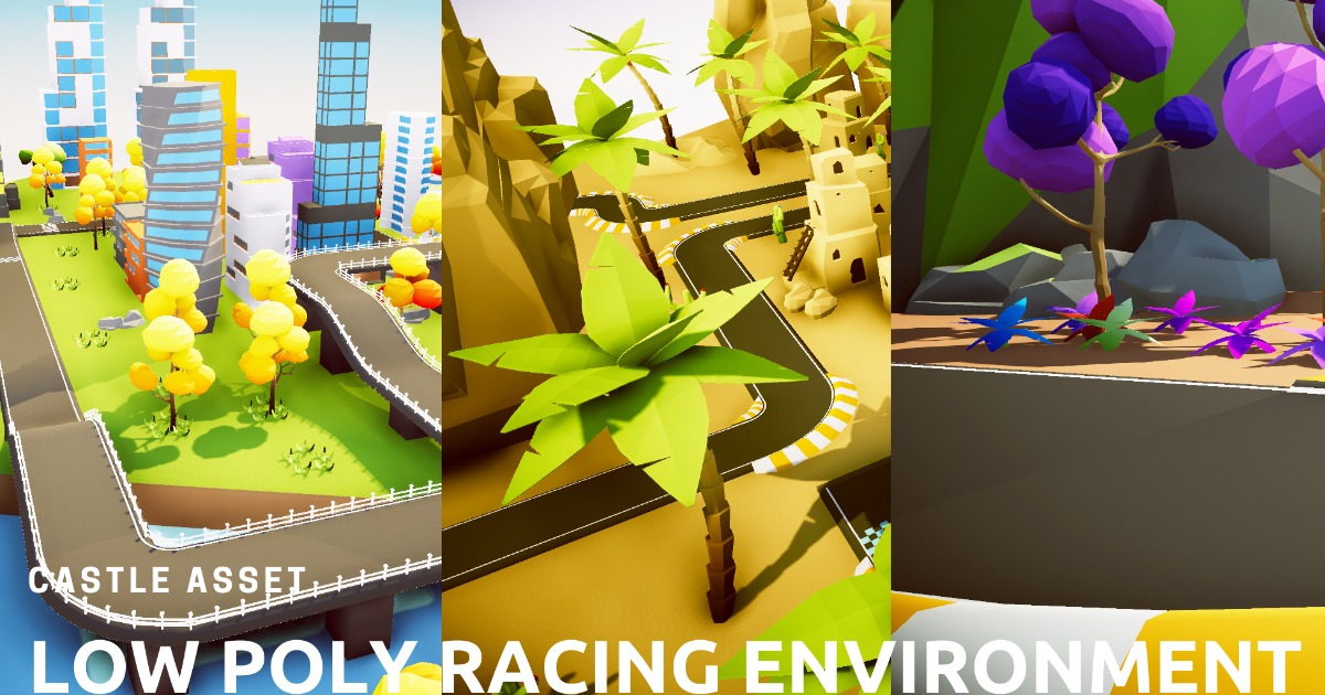 Modular Low Poly Racing Maps-1 | 3D Environments | Unity Asset Store