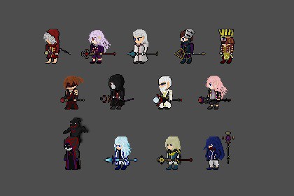 2D Pixel Character Pack – Wizard Class + Skill Effects