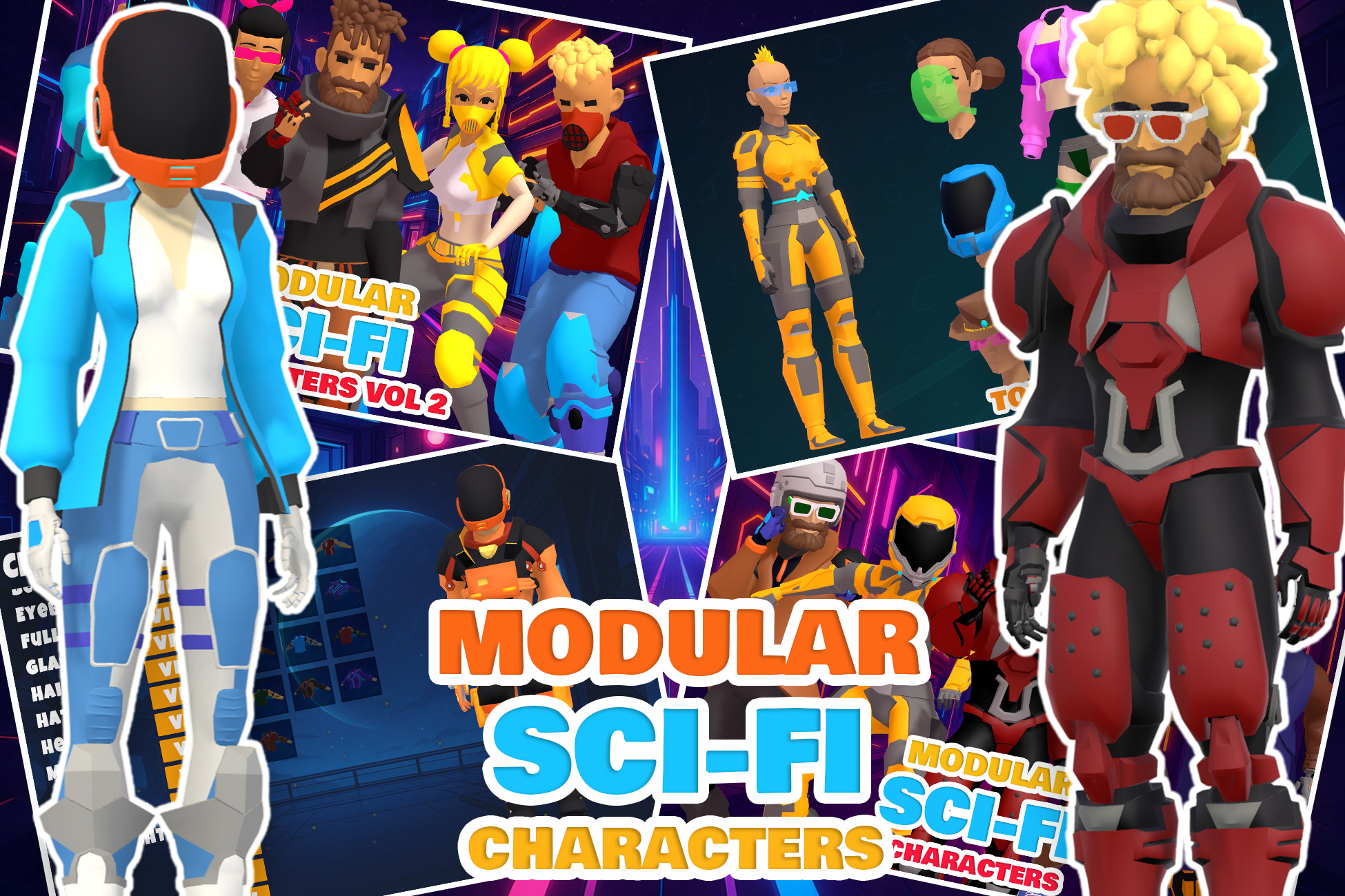 Stylized Sci-Fi Characters Pack | 3D Humanoids | Unity Asset Store