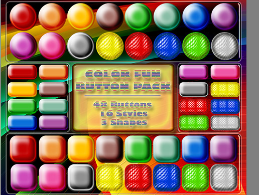 Unity Fancy Buttons Color Fun Button Pack | 2D Icons | Unity Asset Store