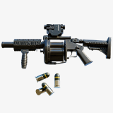 Grenade Launcher 01 Black URP HDRP Textures