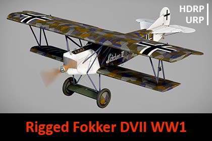 Aircraft Fokker DVII Rigged