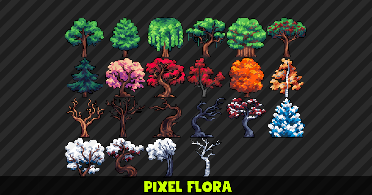 Pixel Flora (Trees, Plants and Props) | 2D Nature | Unity Asset Store