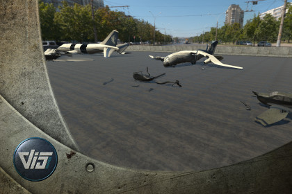 Crashed airplanes and helicopters