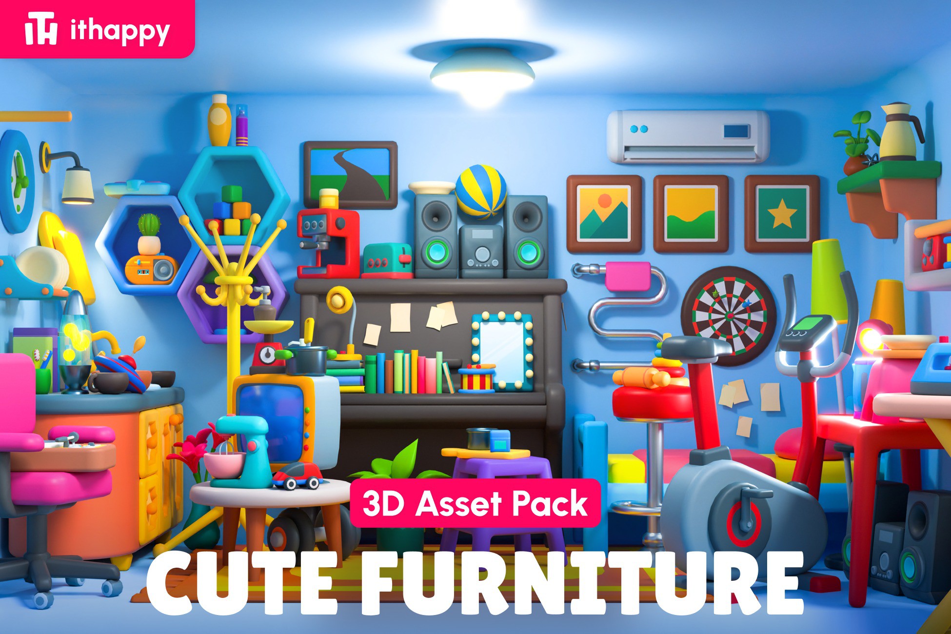 Cute Furniture - Low Poly 3D Models Pack
