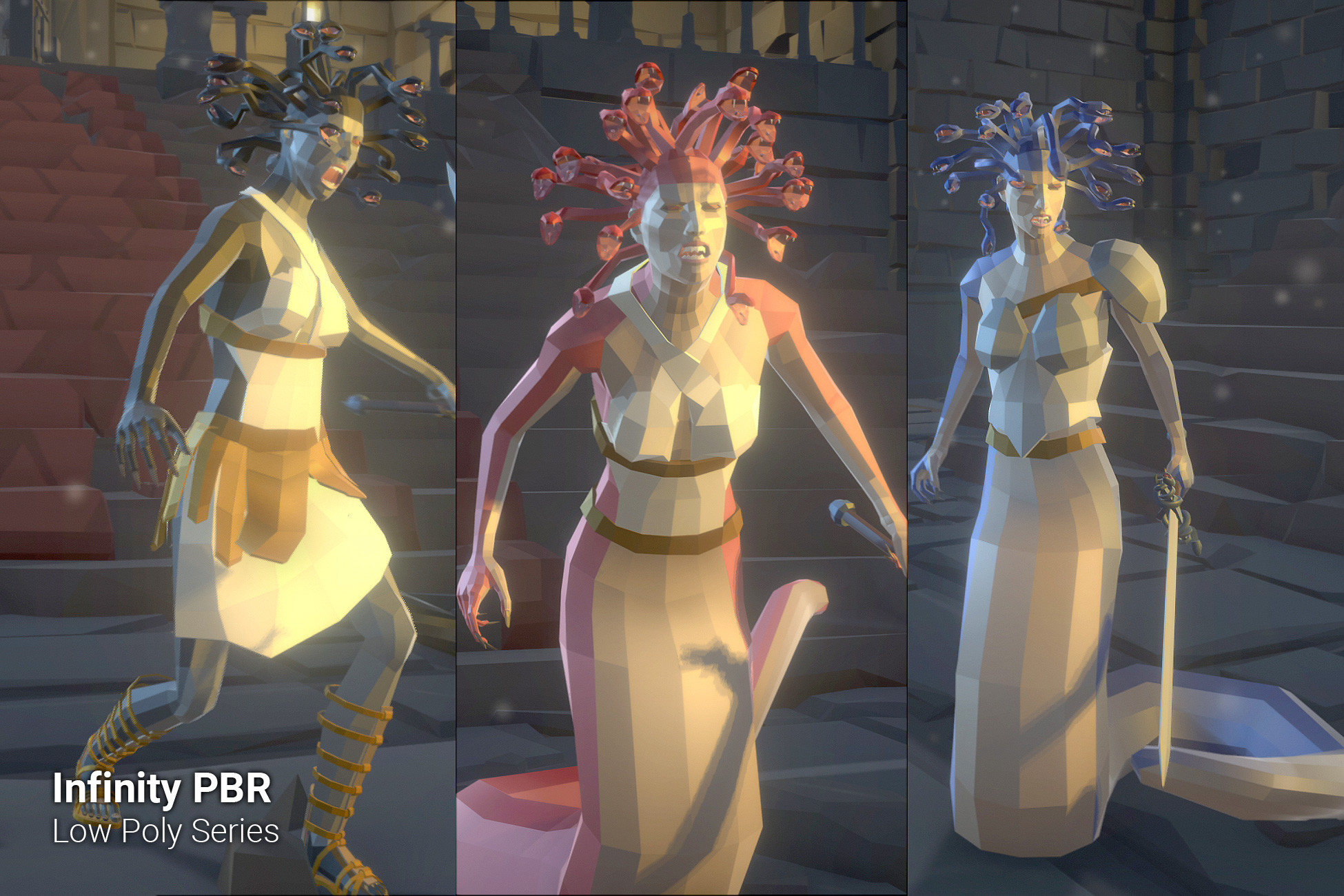 Low Poly Character - Medusa - Fantasy RPG