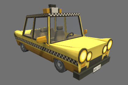 Handpainted Cartoon Vehicle-Taxi