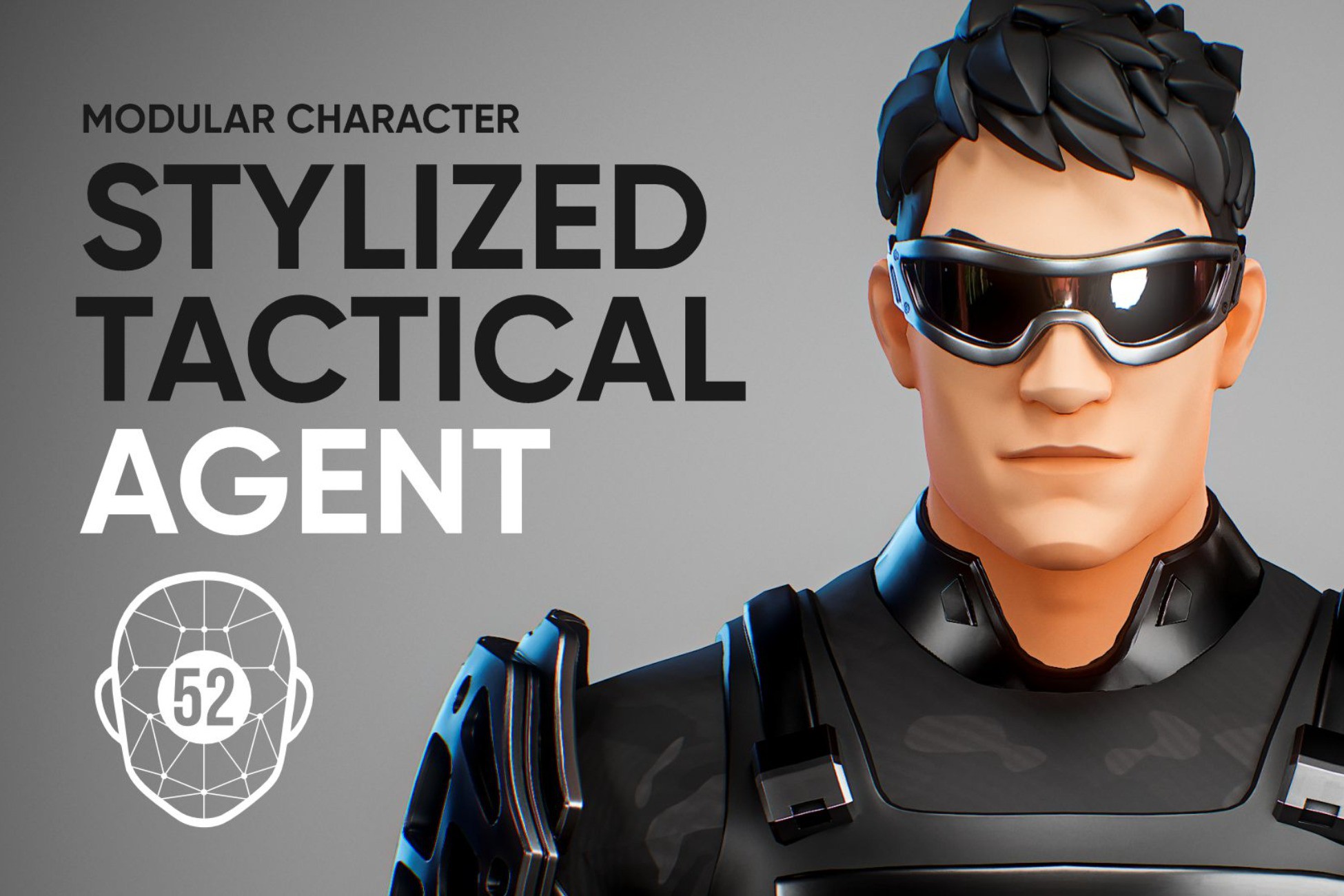 Stylized Tactical Agent - Modular Character