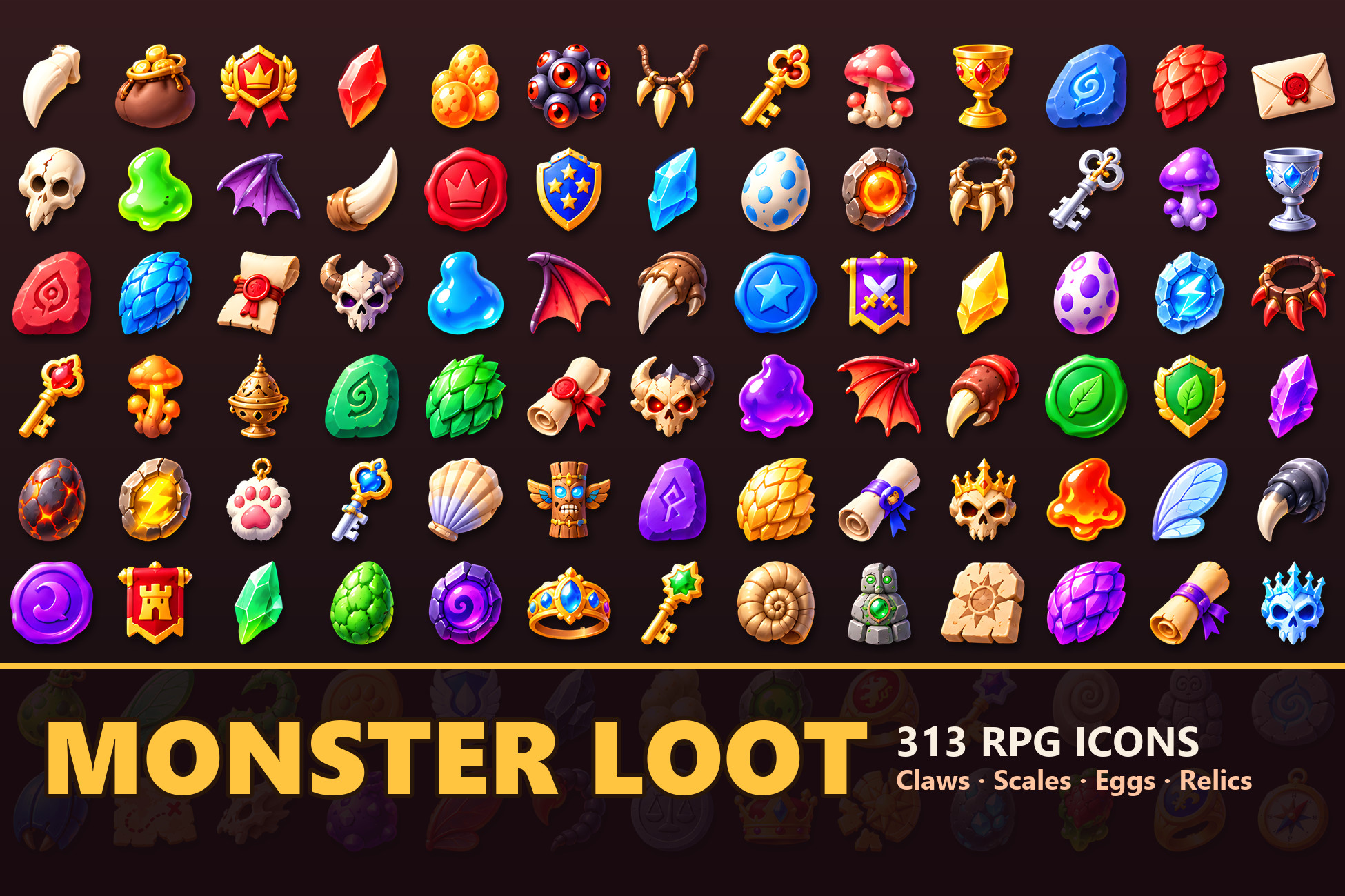 Monster & Dragon Loot Icons - 313 RPG Drops