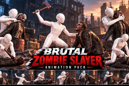Brutal Zombie Slayer Animation Pack