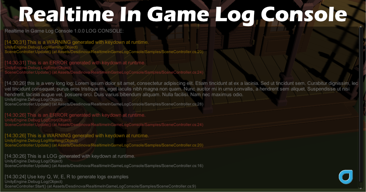 Console Logging Ui Realtime In Game Log Console | GUI Tools | Unity Asset Store