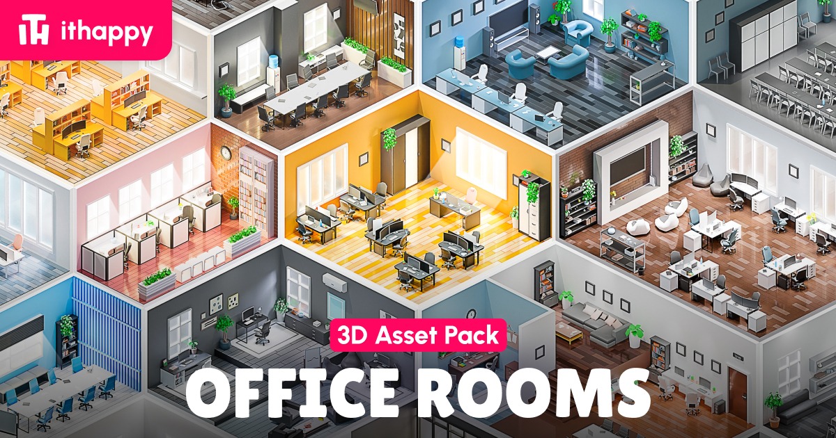 Office Rooms - Low Poly 3D Models Pack | 3D Interior | Unity Asset Store