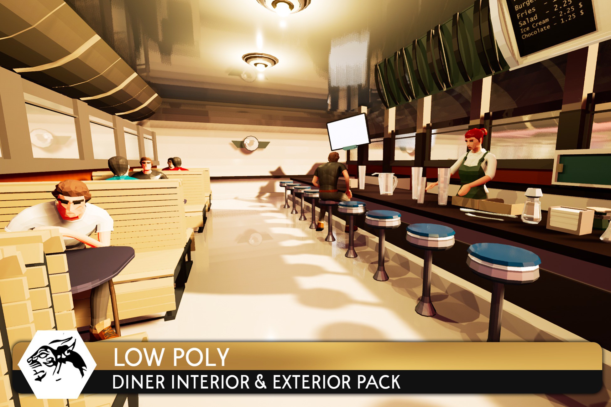 Low Poly - Diner / Cafe Environment | 3D Environments | Unity Asset Store
