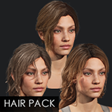 Realistic female hairstyles, pack #4 | Rigged hair, game-ready, low-poly