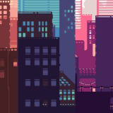 2D-Cyber Punk City Parallax Background