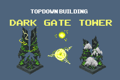 Dark Gate Tower - Top Down Pixel Art Tower Assets