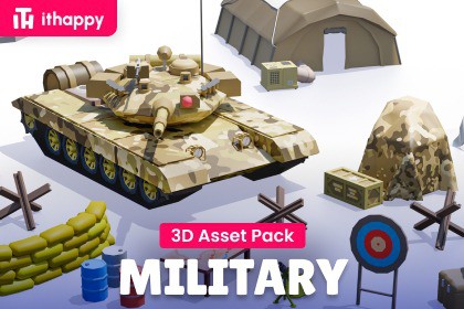 Military FREE - Low Poly 3D Models Pack