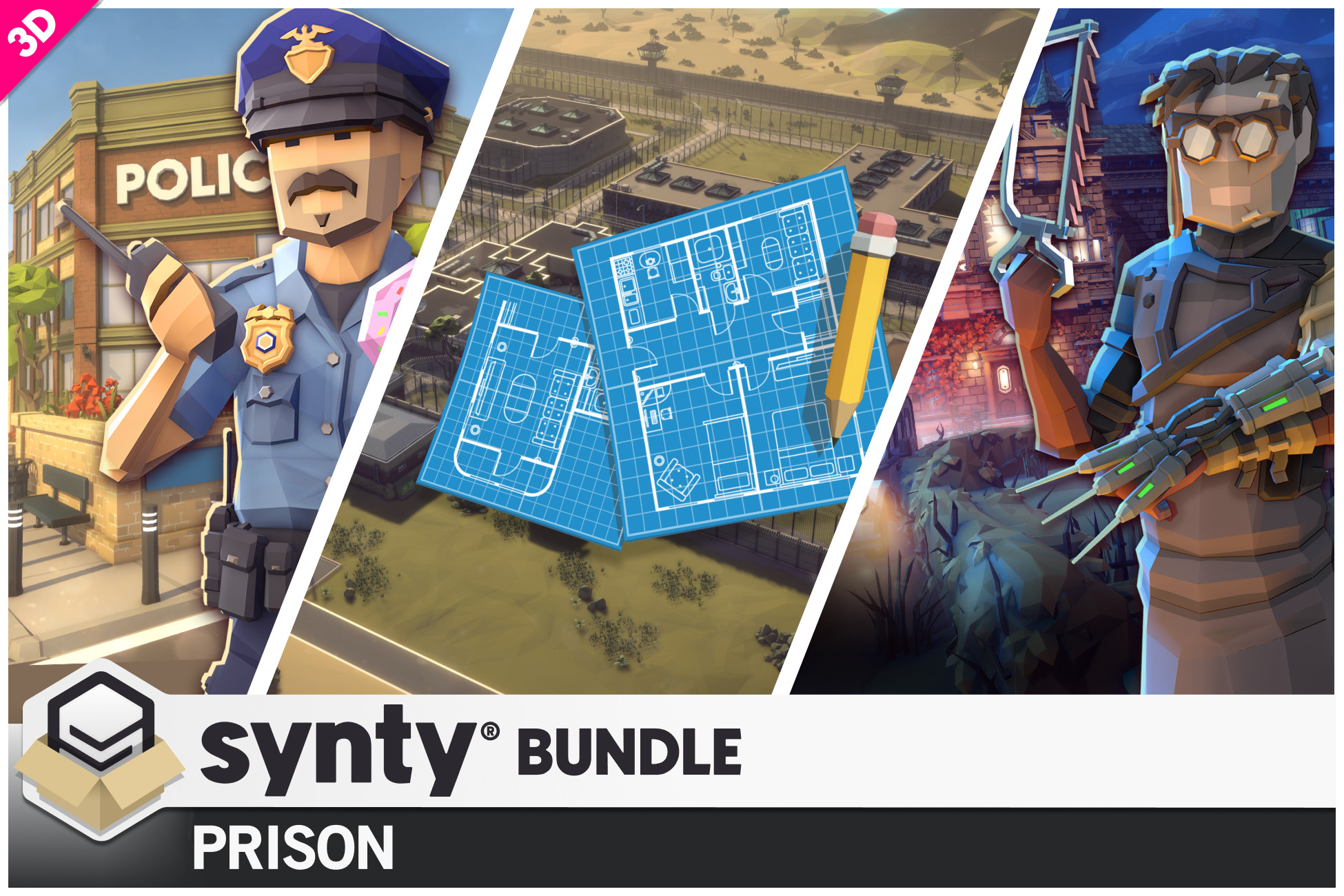 Bundle - POLYGON Police Station, Horror Asylum & Prison Map, image 1