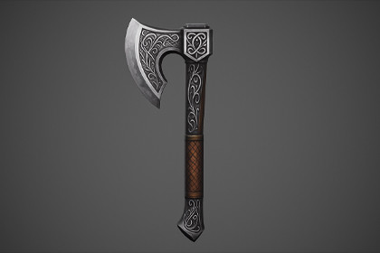 Steel Axe - Game Ready Weapon