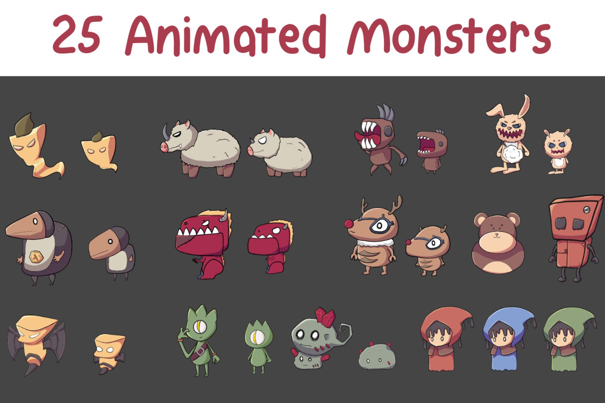 2D Monsters Animations | 2D Characters | Unity Asset Store