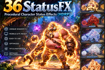 36 StatusFX — Procedural Character Status Effects (HDRP)