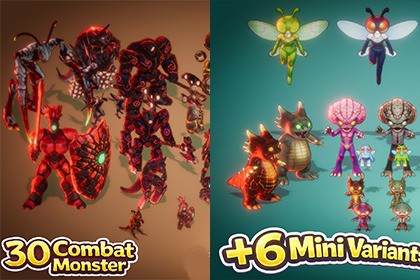 30 Monster Stylized Fantasy Vol 01 (Rig +Anim) - PixeliusVita